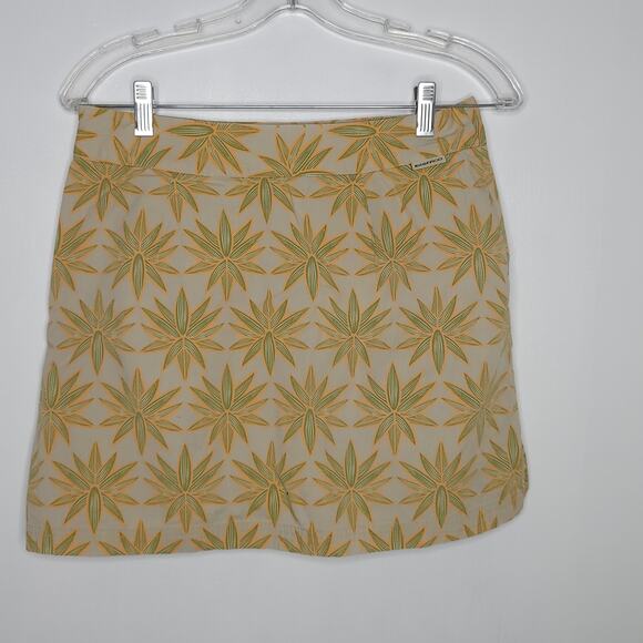 ExOfficio Printed Skort Tan Floral Pockets Hidden Shorts Side Zip Women 8 - Picture 2 of 10
